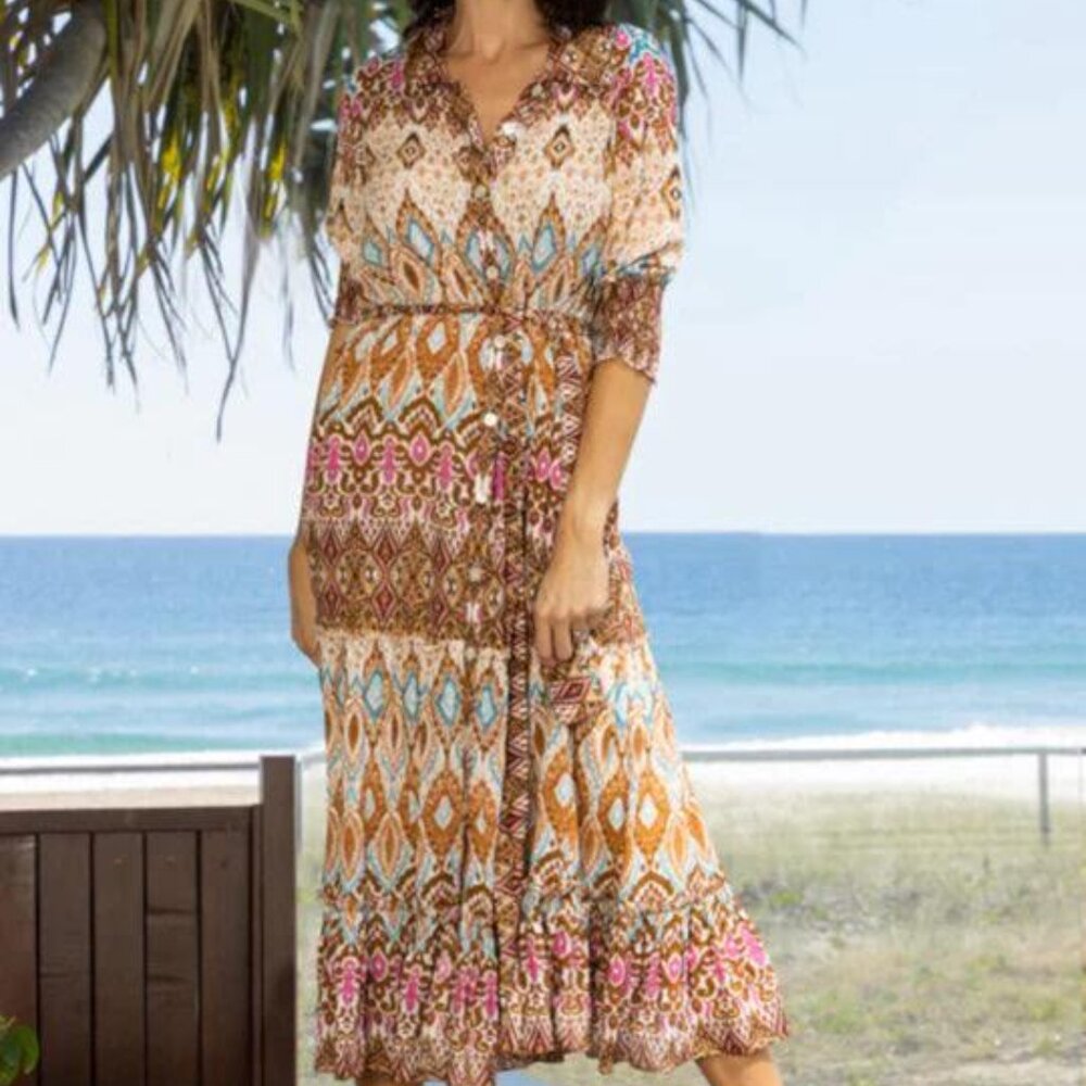 RubyYaya Mumbai Maxi Dress Fawn